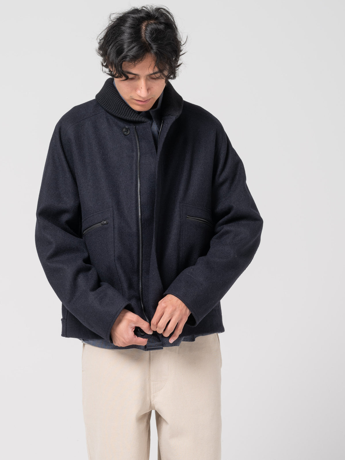 Blouson en Laine Épaisse MHL, Encre