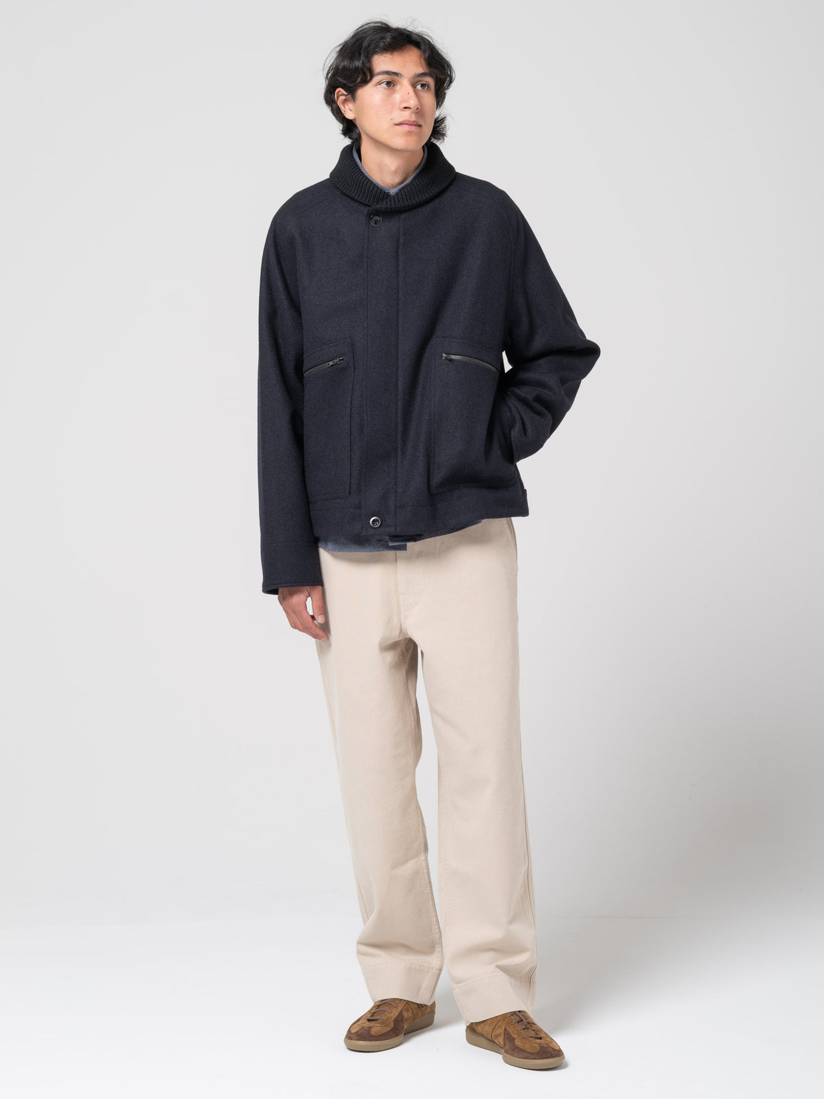 Blouson en Laine Épaisse MHL, Encre