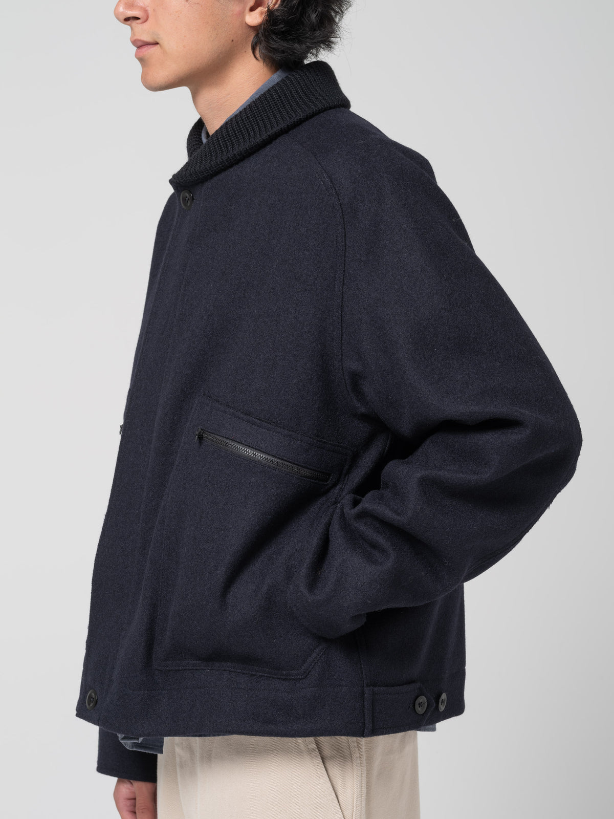 Blouson en Laine Épaisse MHL, Encre