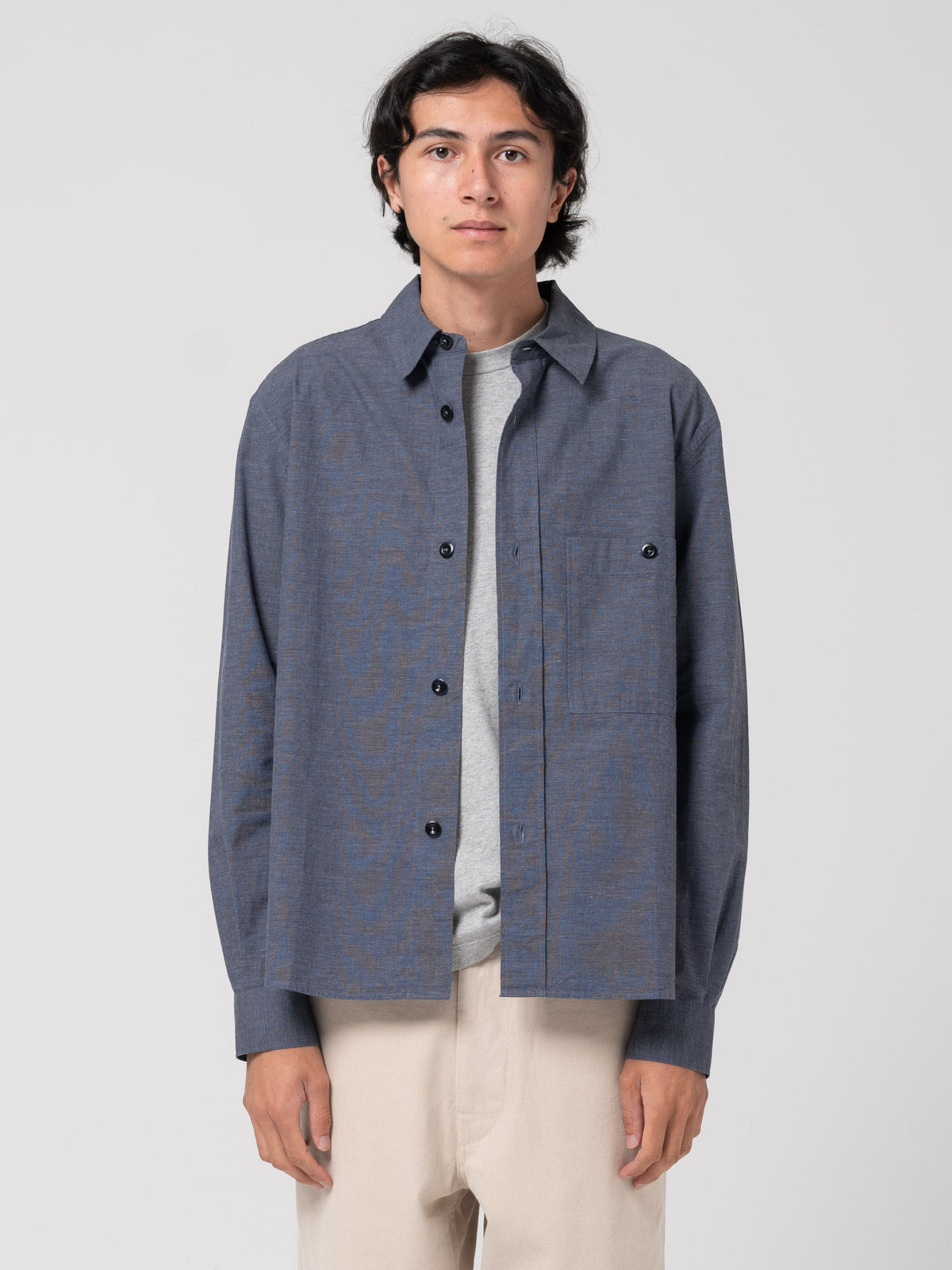 Chemise Overall Brushed MHL, Bleu Uniforme