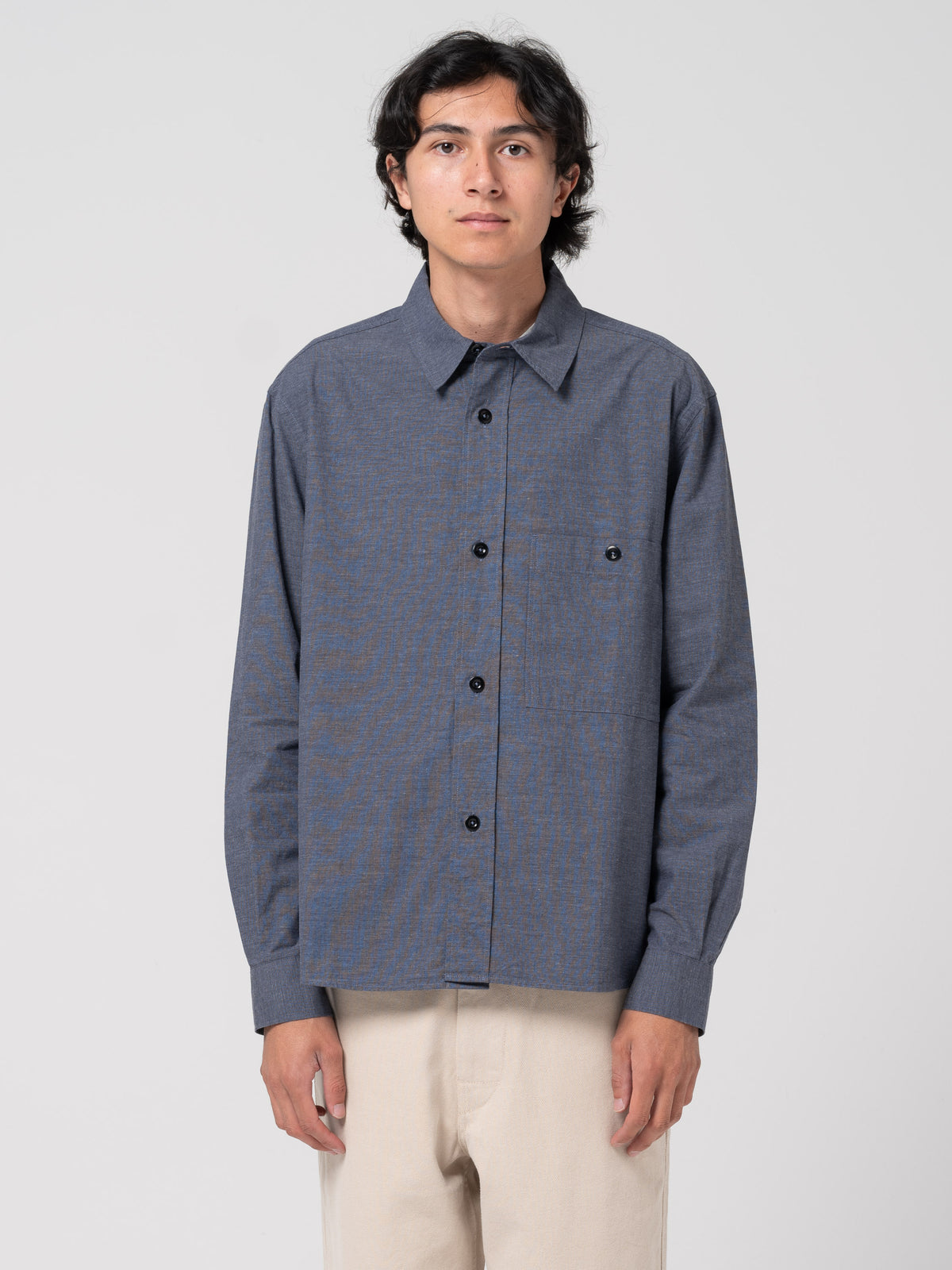 Chemise Overall Brushed MHL, Bleu Uniforme