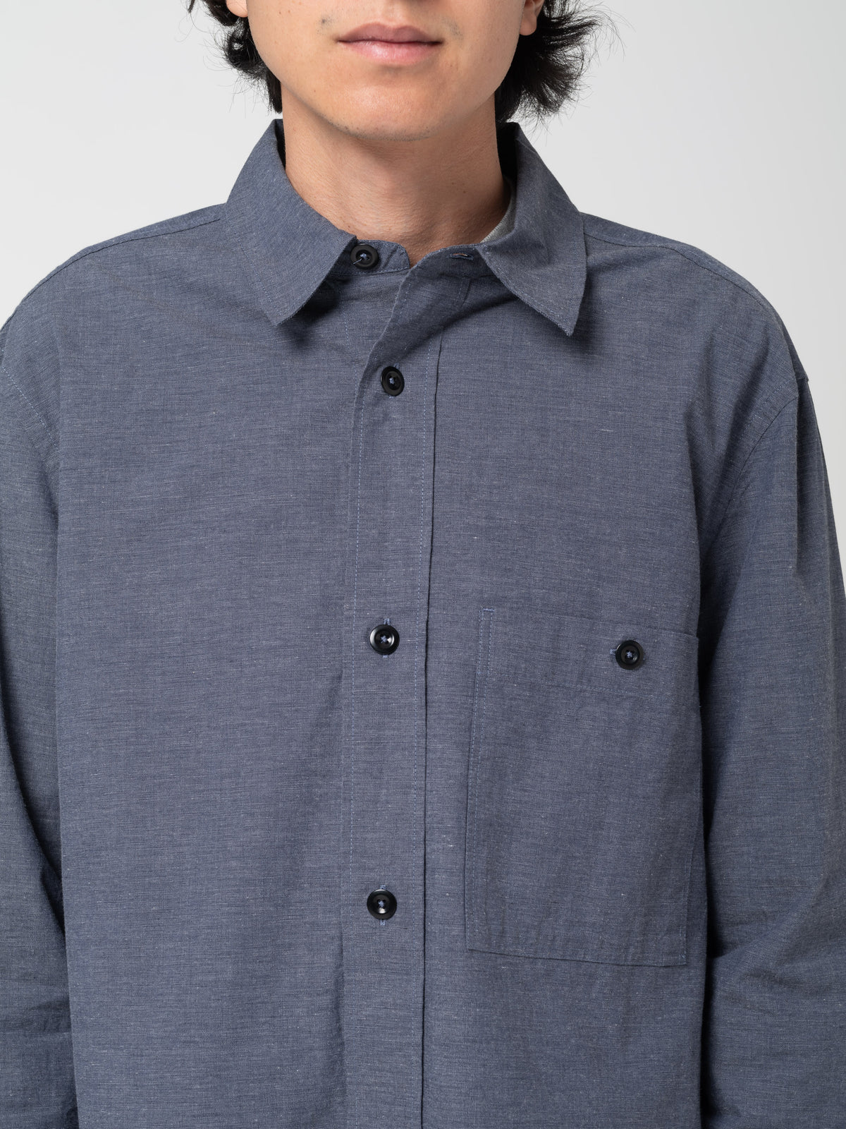 Chemise Overall Brushed MHL, Bleu Uniforme