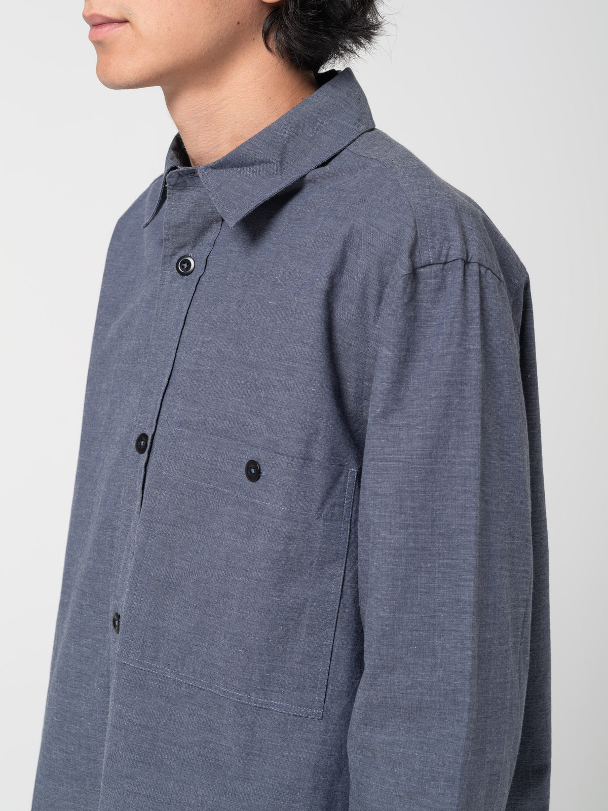 Chemise Overall Brushed MHL, Bleu Uniforme