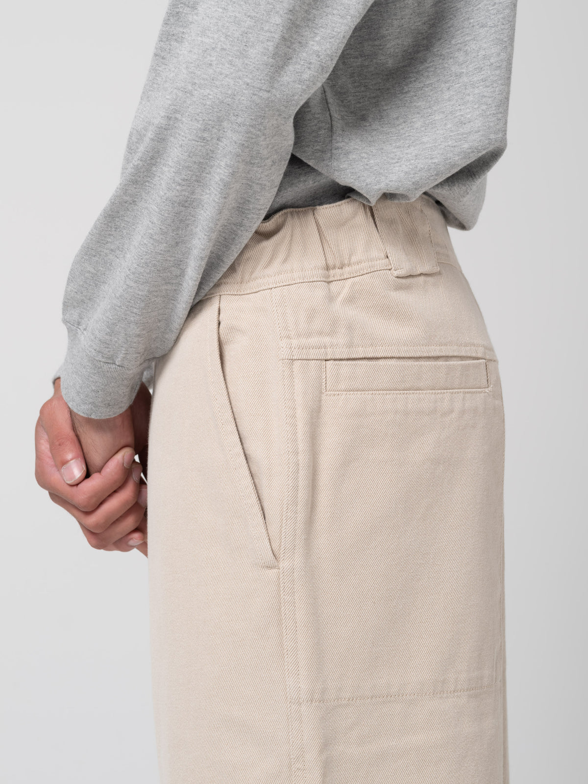 Pantalon en Drill de Laine MHL, Ivoire