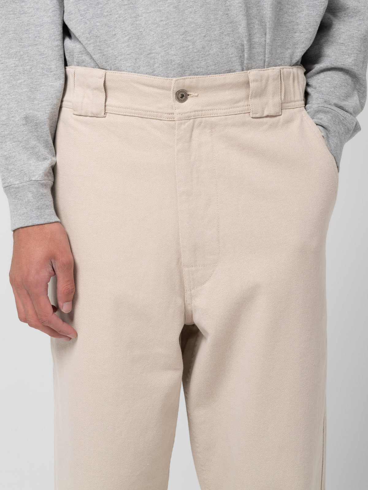 Pantalon en Drill de Laine MHL, Ivoire
