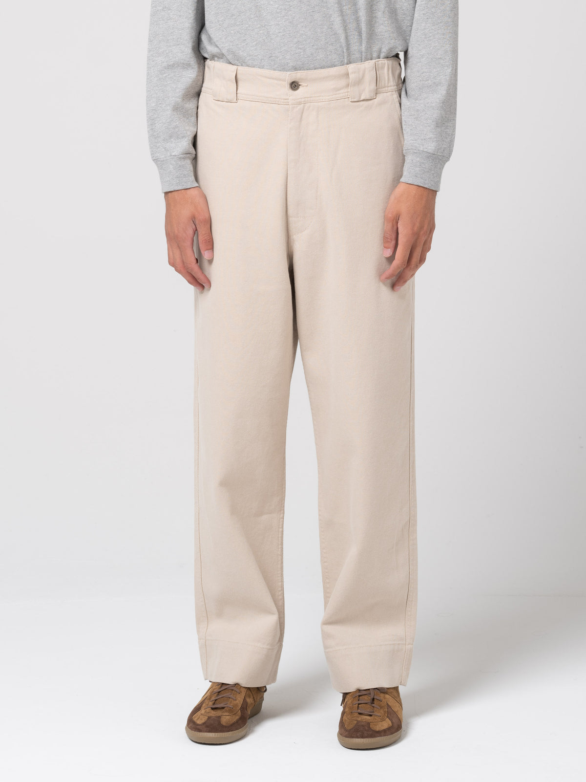 Pantalon en Drill de Laine MHL, Ivoire