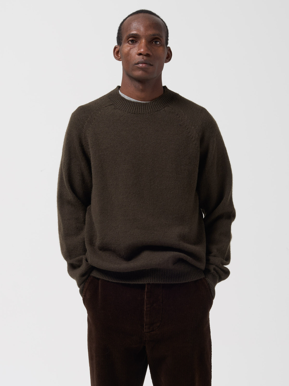 Pull Col Rond MHL, Olive