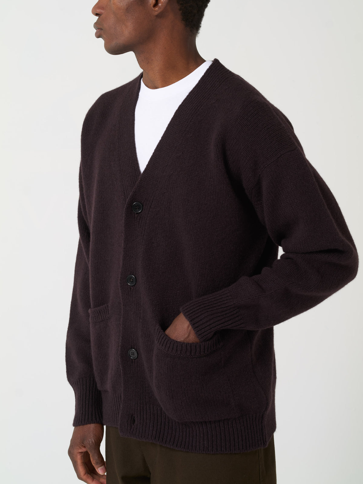 Cardigan Boxy Geelong, Marron Foncé