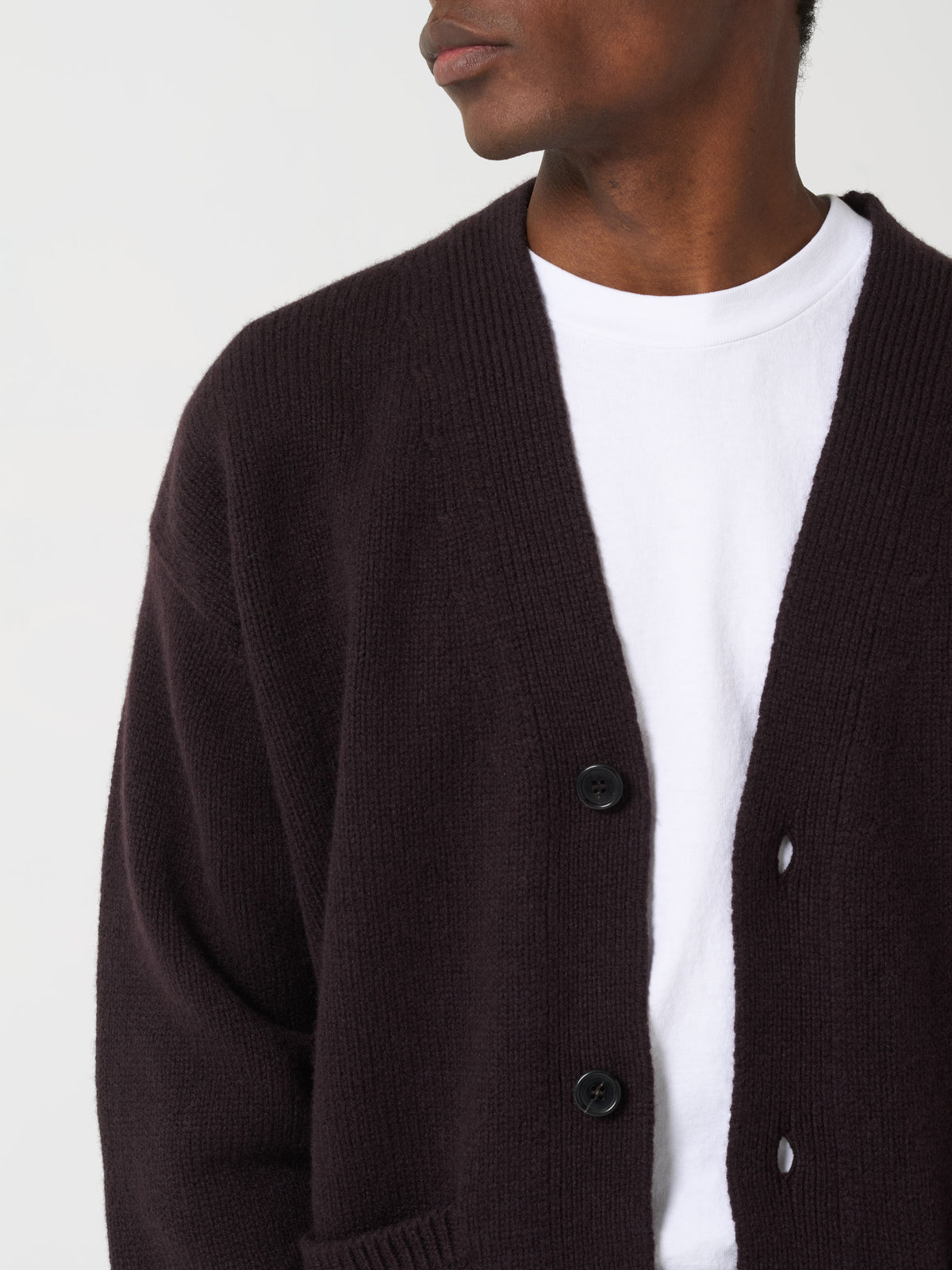 Cardigan Boxy Geelong, Marron Foncé