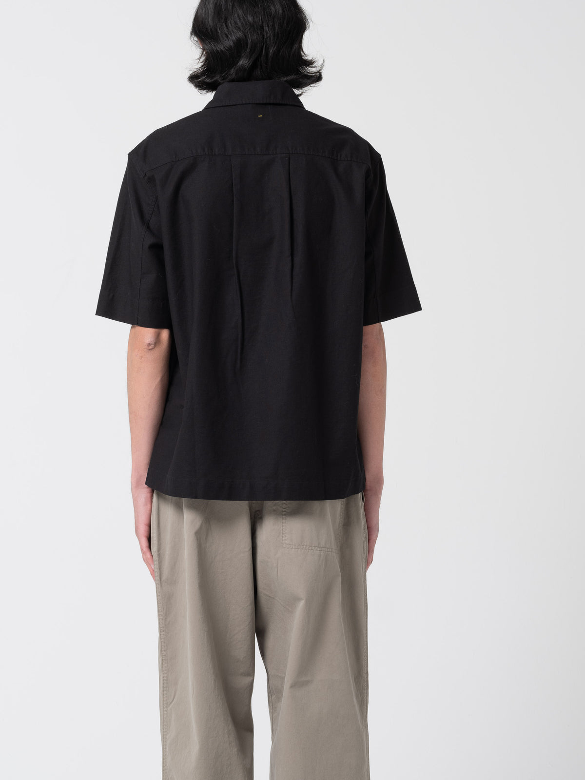 Chemise Half-Zip MHL, Noir Texturé