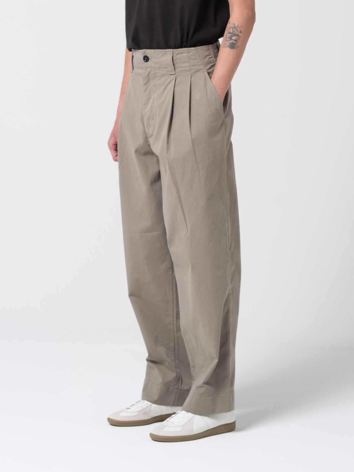 Pantalon à Plis Surpiqués MHL, Eucalyptus