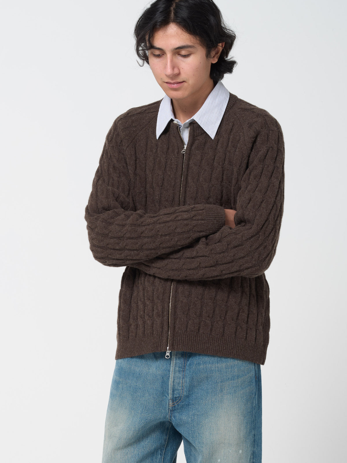 Pull Editor Zip, Marron