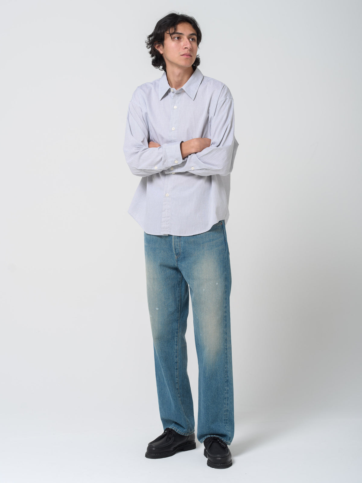 Chemise Exact, Grey Micro Check