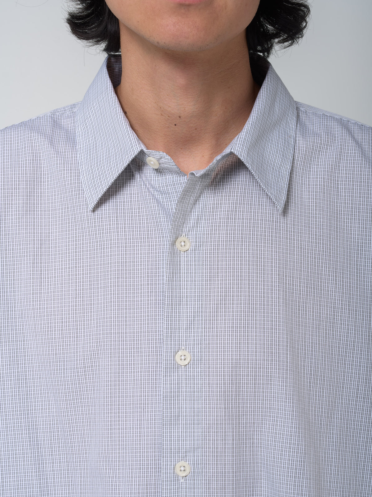 Chemise Exact, Grey Micro Check