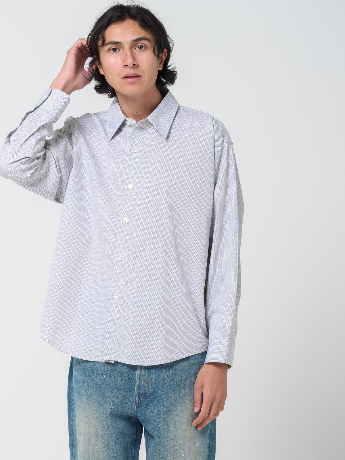 Chemise Exact, Grey Micro Check