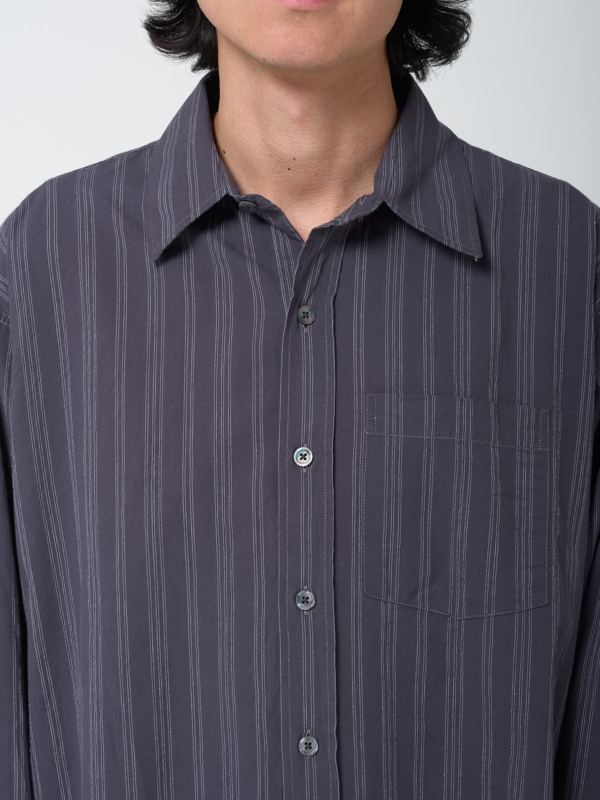 Chemise Executive, Dark Grey Double Stripe