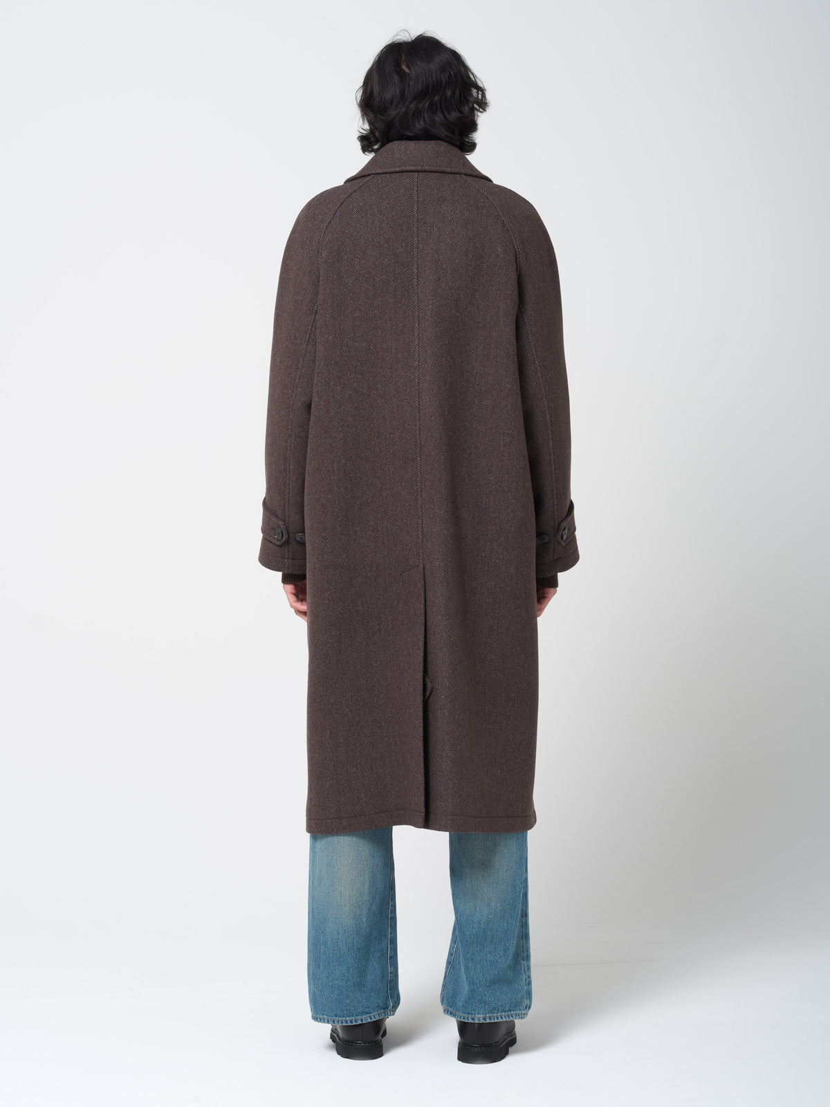 Manteau Installation, Gris Brun à Chevrons