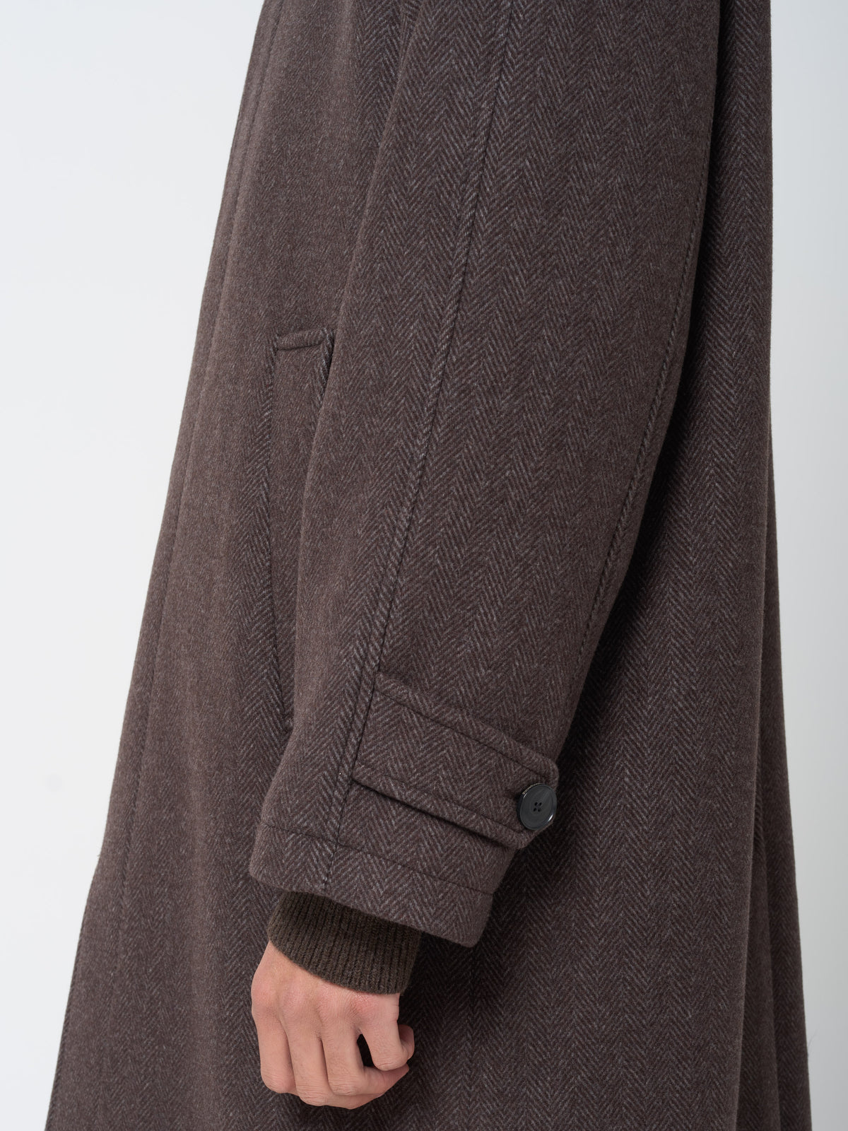 Manteau Installation, Gris Brun à Chevrons