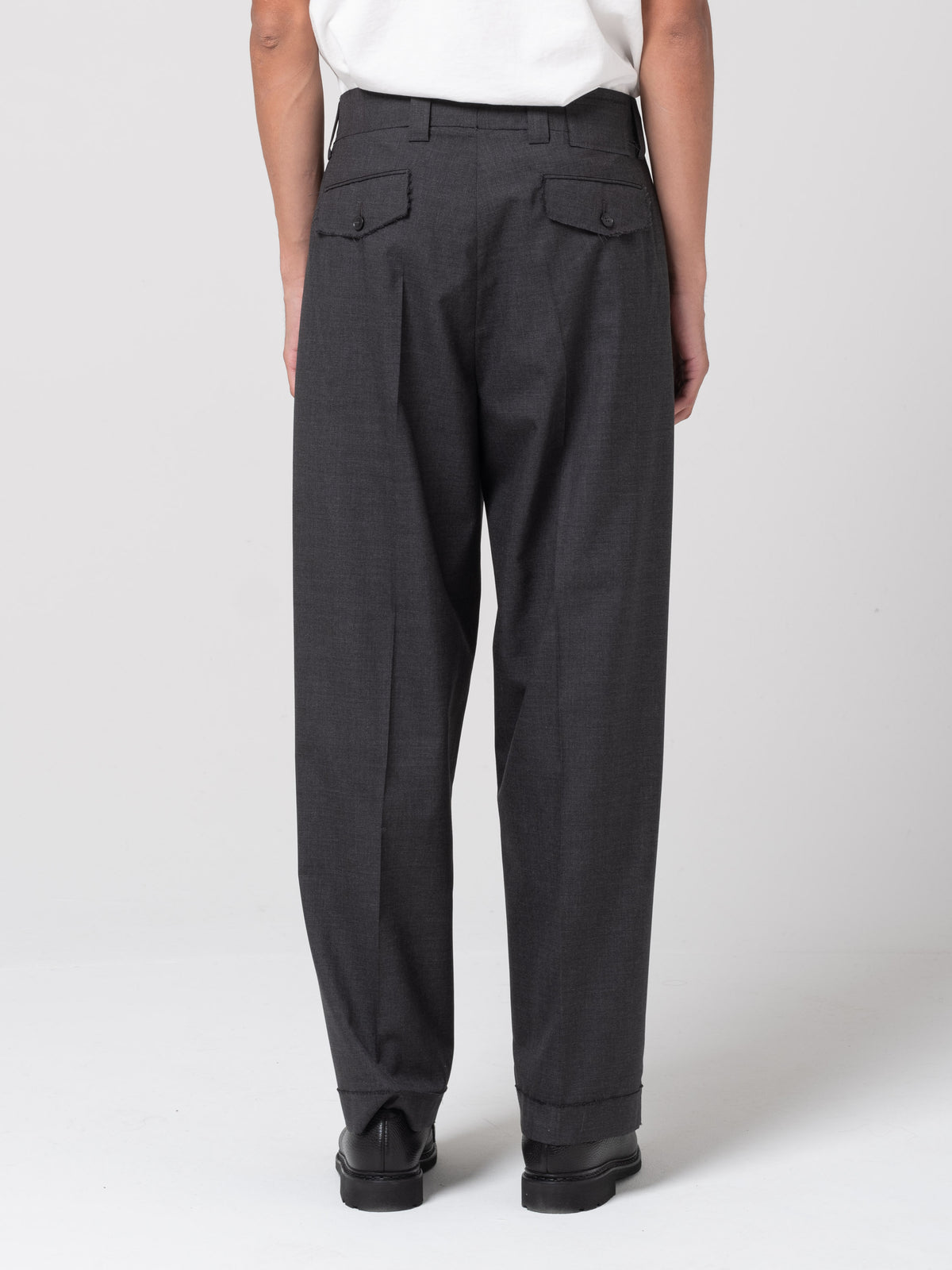 Pantalon Patch, Grey Worsted Wool