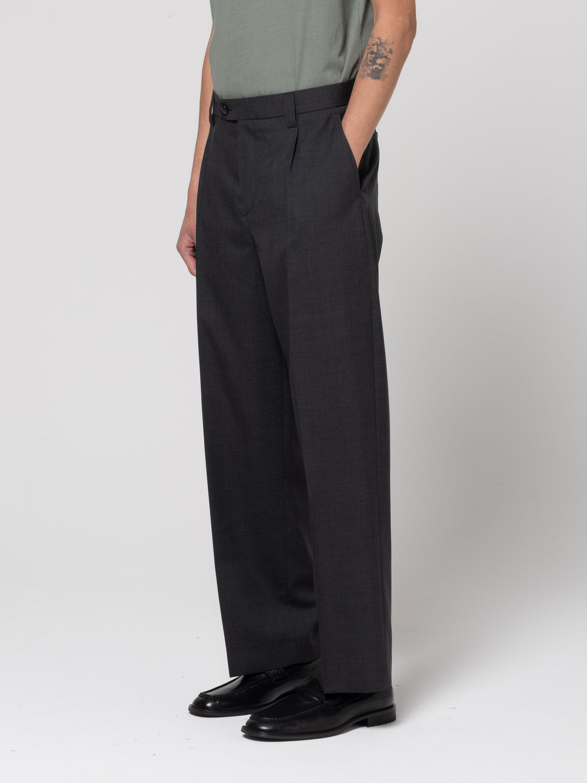 Pantalon Service, Dark Grey Tropical Wool