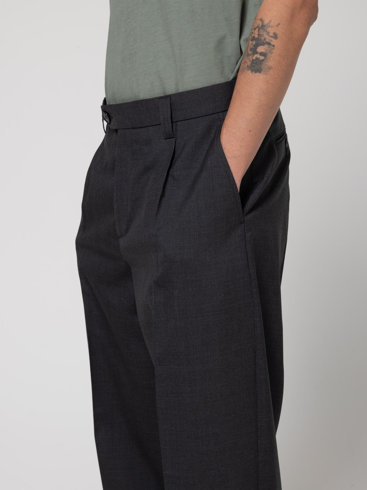Pantalon Service, Dark Grey Tropical Wool