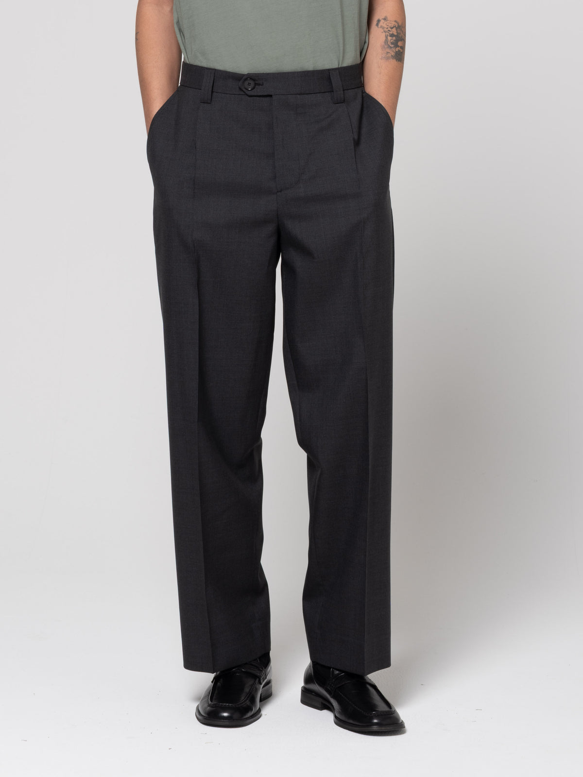 Pantalon Service, Dark Grey Tropical Wool