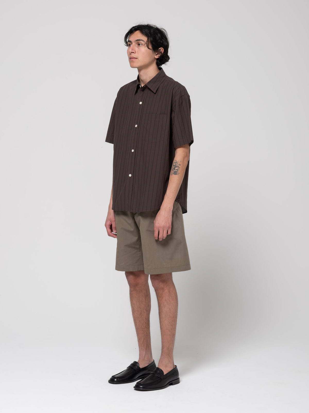 Chemise New Input, Dark Brown Triple Stripe