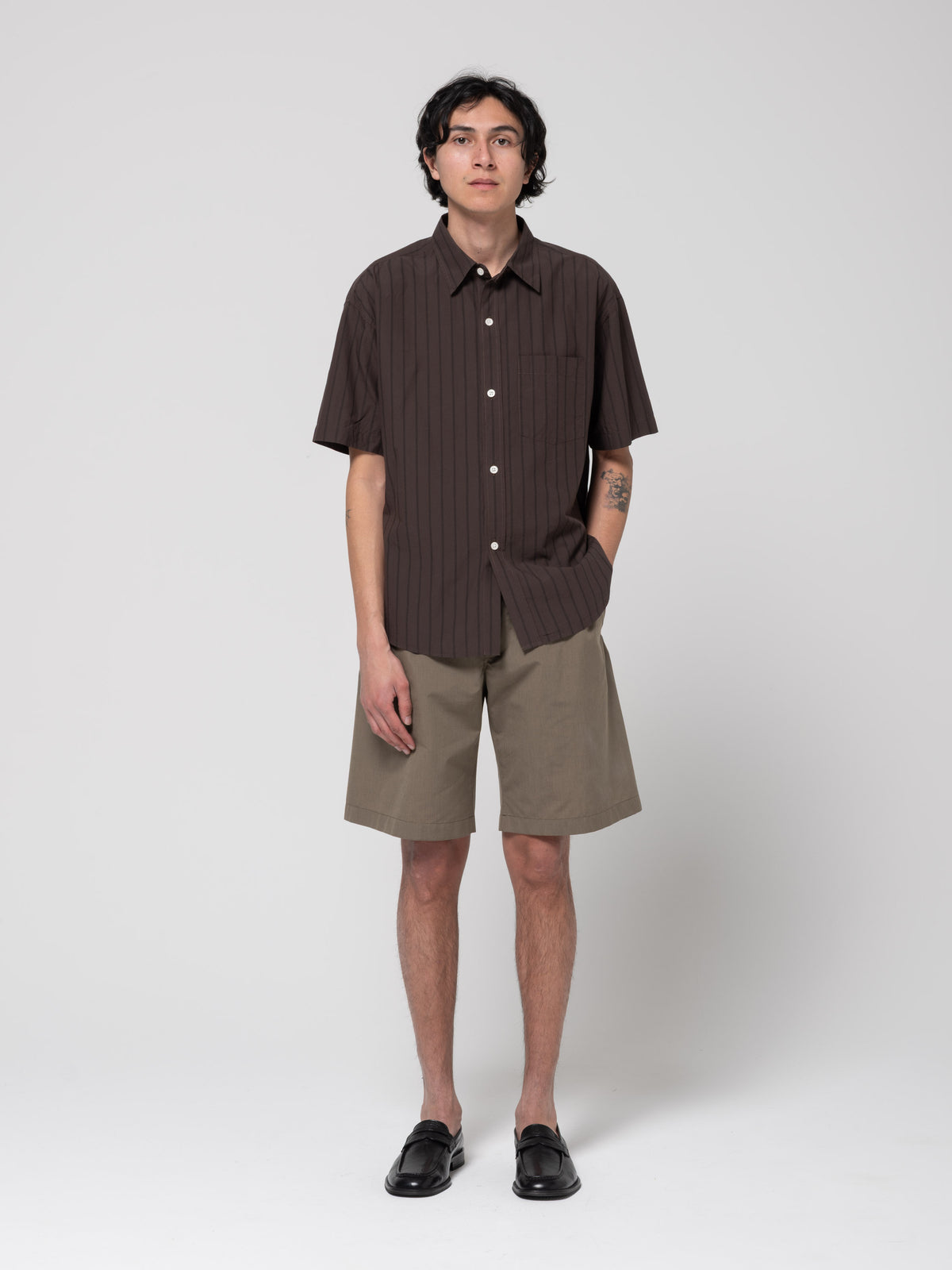 Chemise New Input, Dark Brown Triple Stripe
