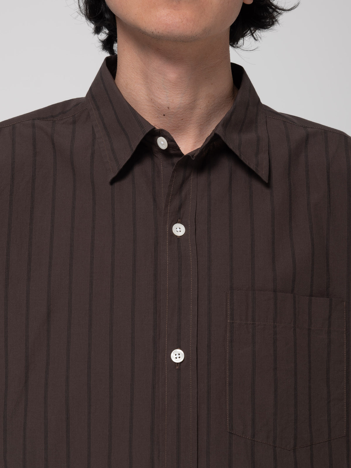 Chemise New Input, Dark Brown Triple Stripe