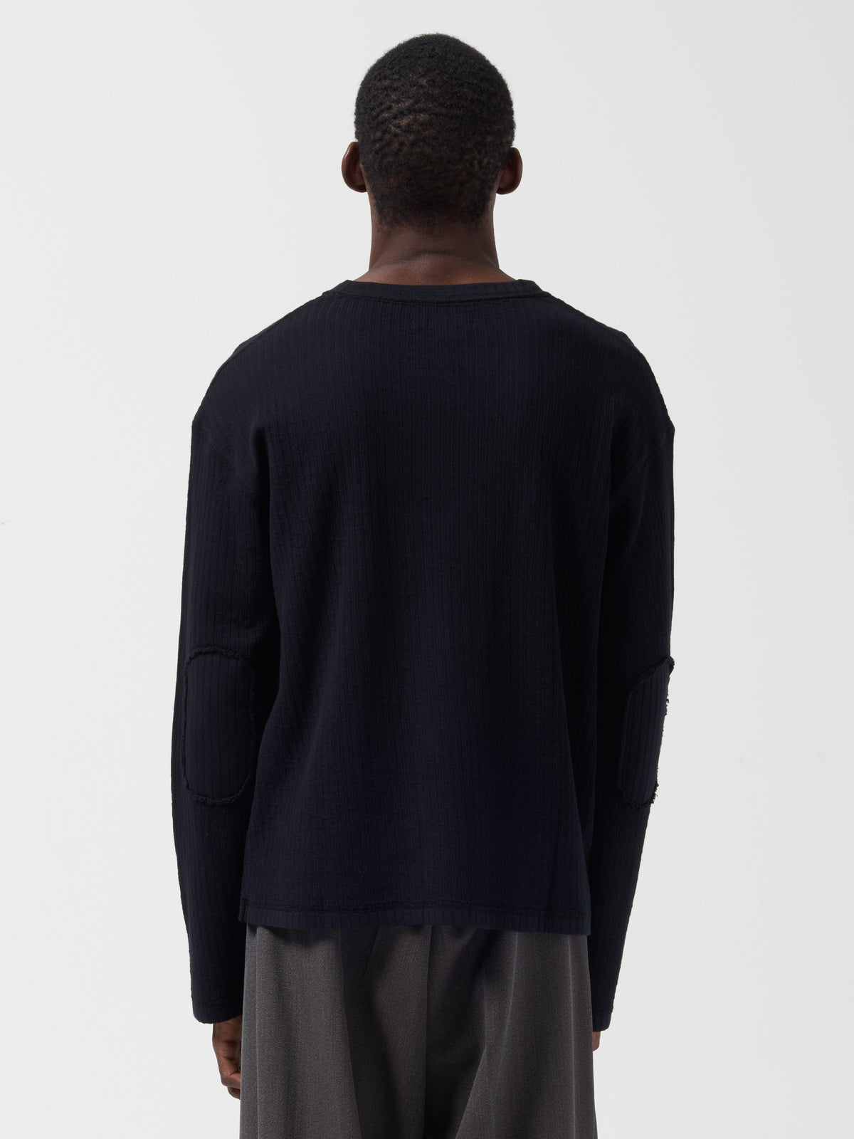 Sweatshirt à Côte Retourné, Noir