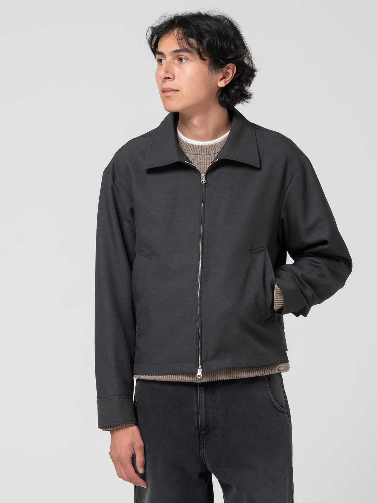 Veste Mail, Dark Grey Wool