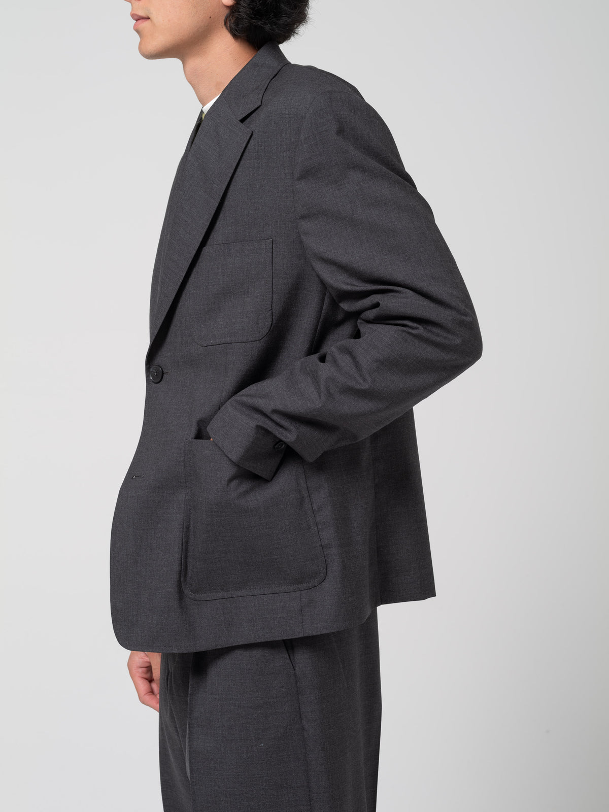 Blazer Patch, Grey Worsted Wool