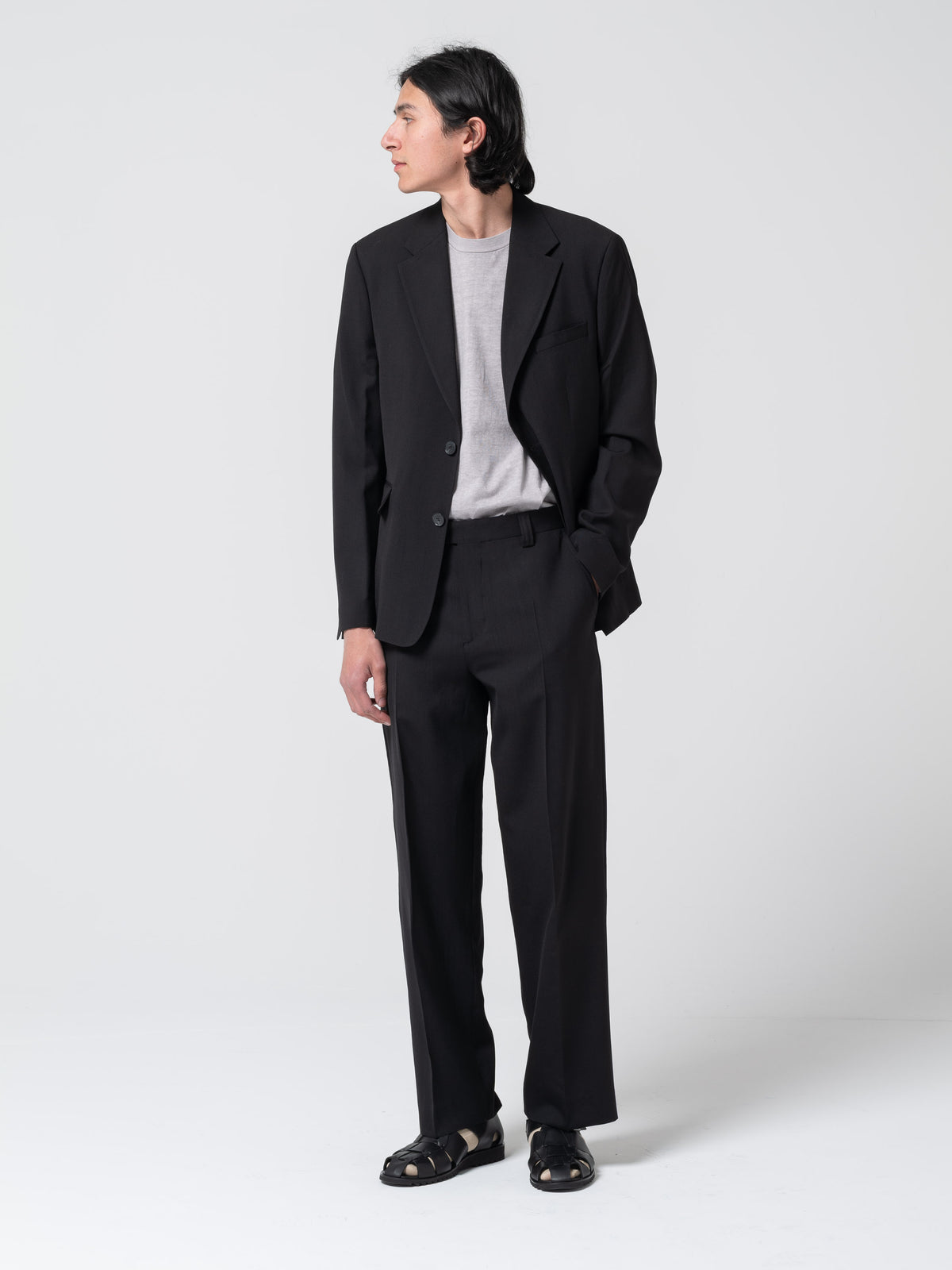 Veste en Laine Tropicale, Noir