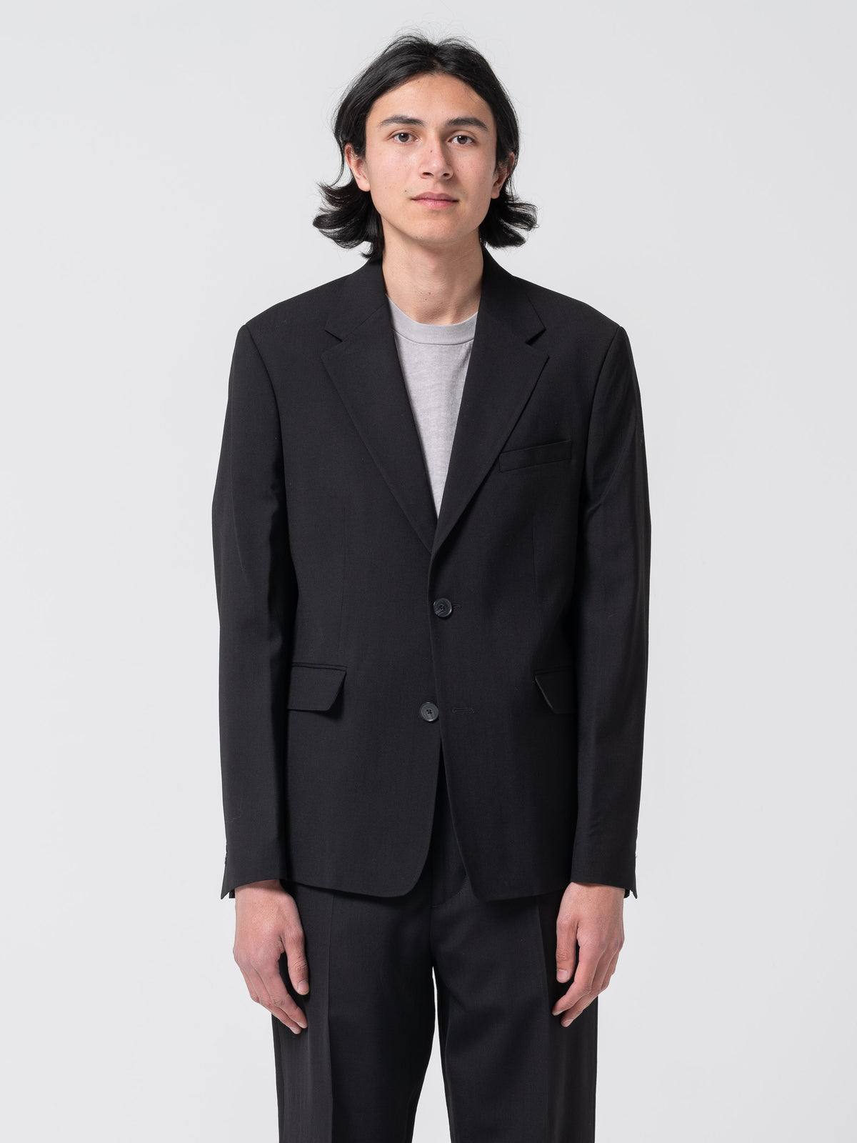 Veste en Laine Tropicale, Noir