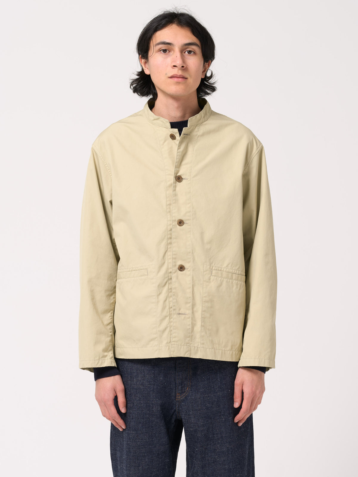 Veste Band Collar, Beige