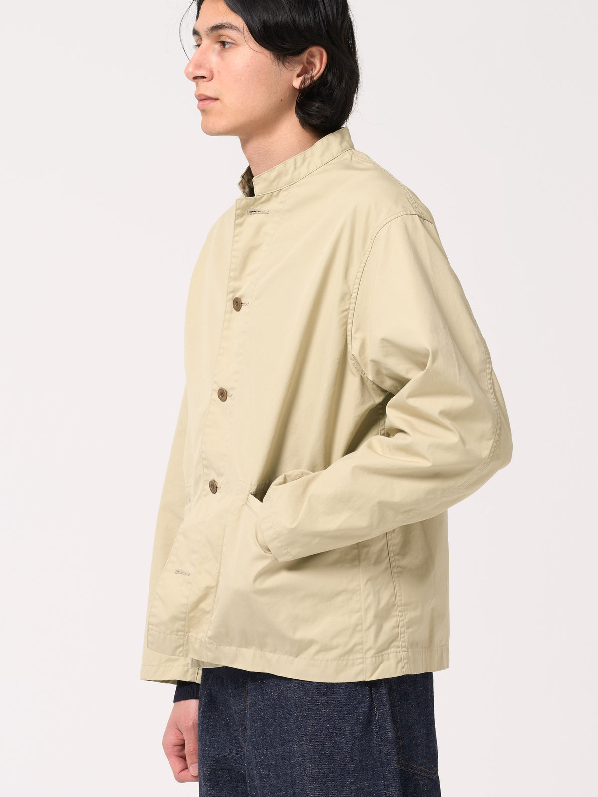 Veste Band Collar, Beige