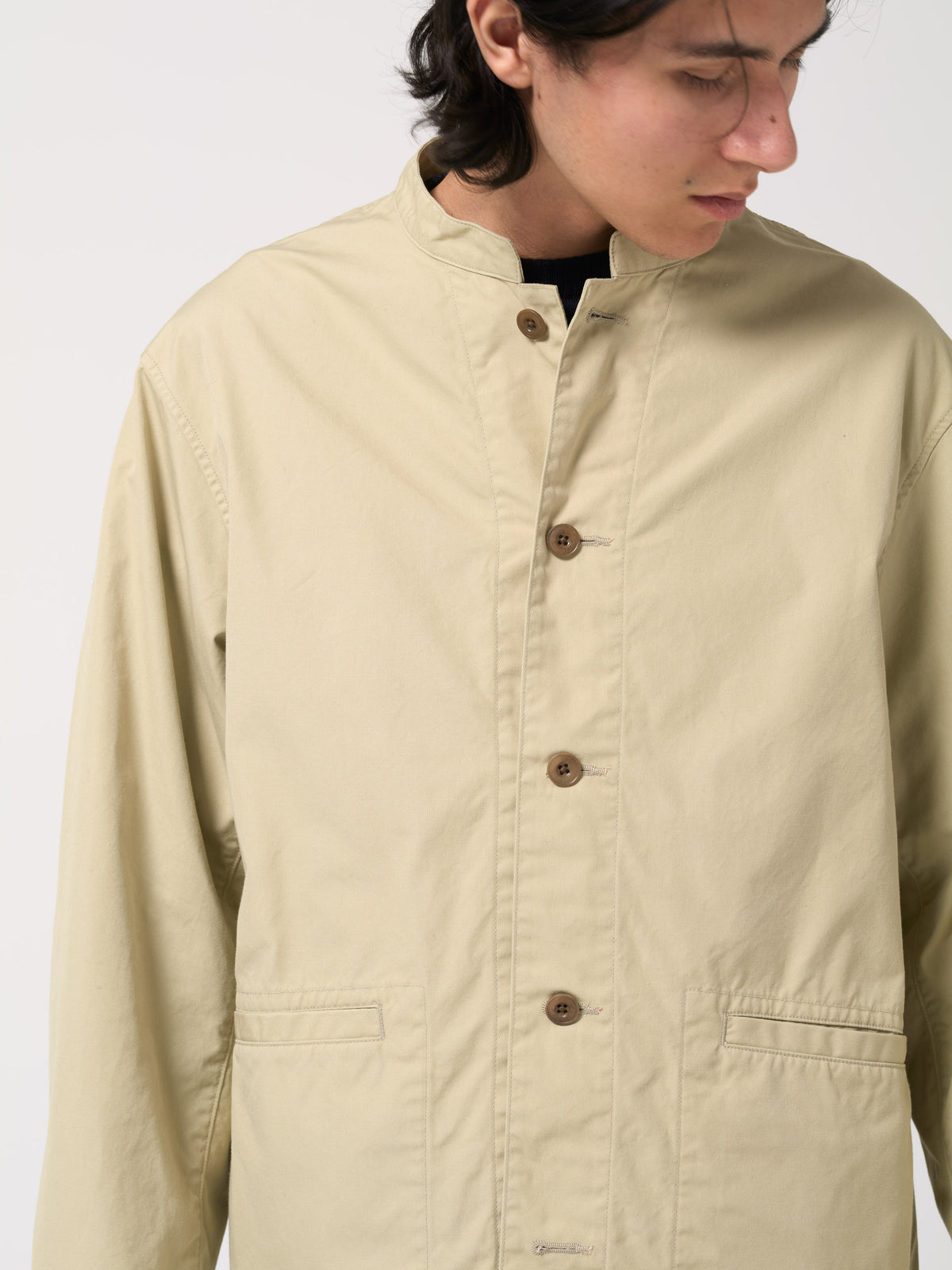 Veste Band Collar, Beige