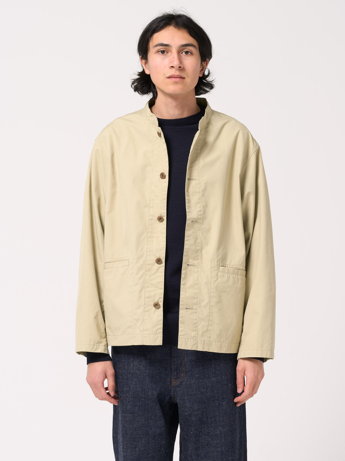 Veste Band Collar, Beige