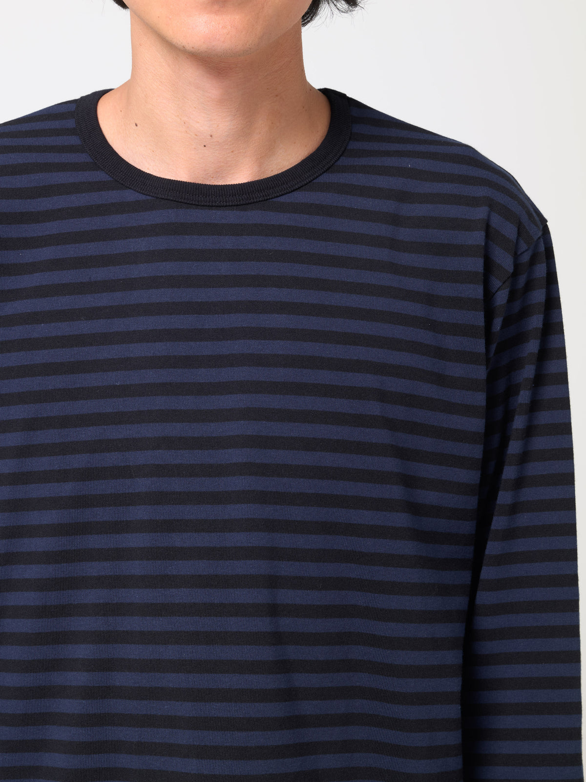 T-Shirt Rayé Coolmax, Bleu Marine