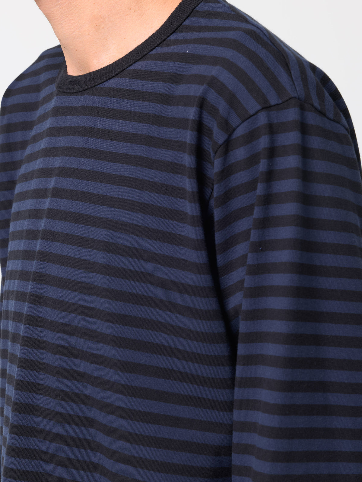 T-Shirt Rayé Coolmax, Bleu Marine