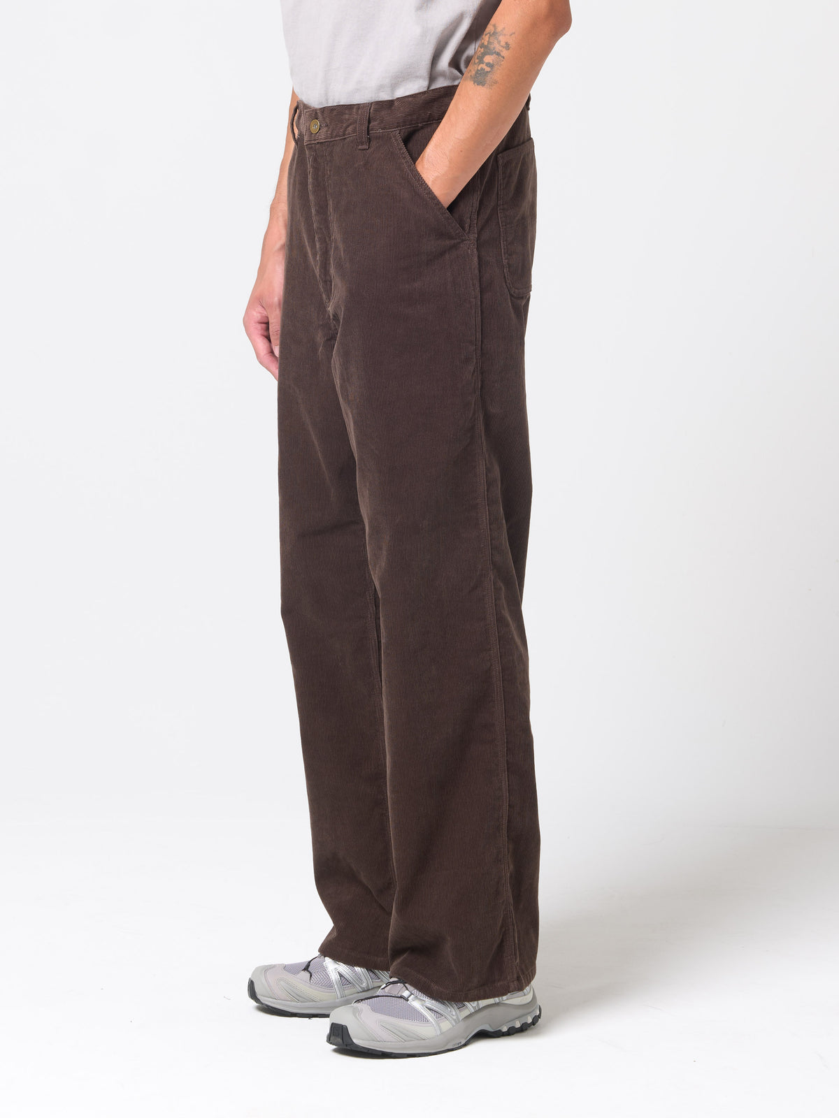 Pantalon Dock en Velours, Marron