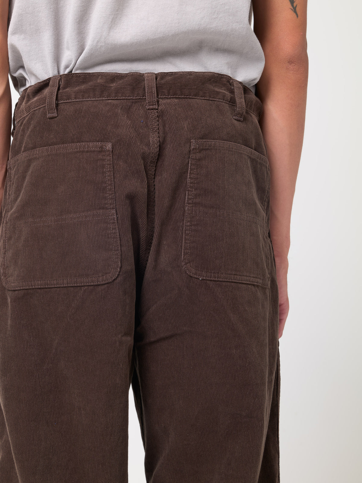 Pantalon Dock en Velours, Marron