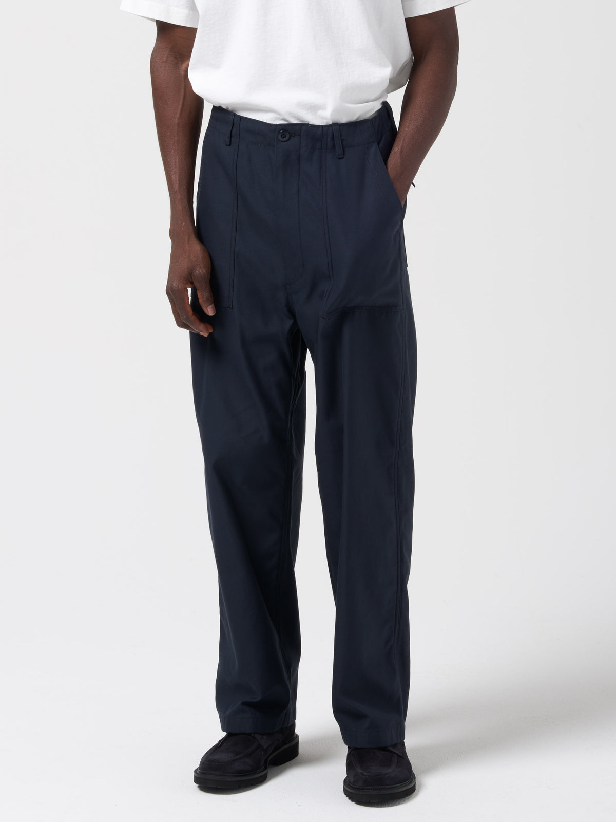 Pantalon Baker Ample, Bleu Marine