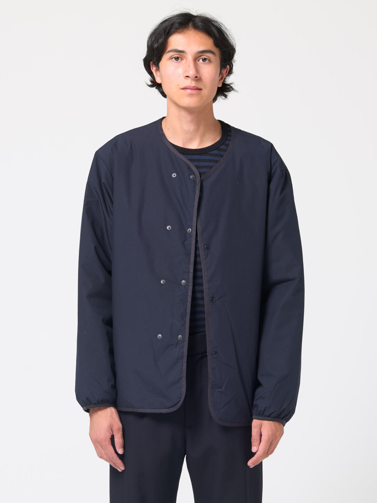 Cardigan Down Reversible, Bleu Marine