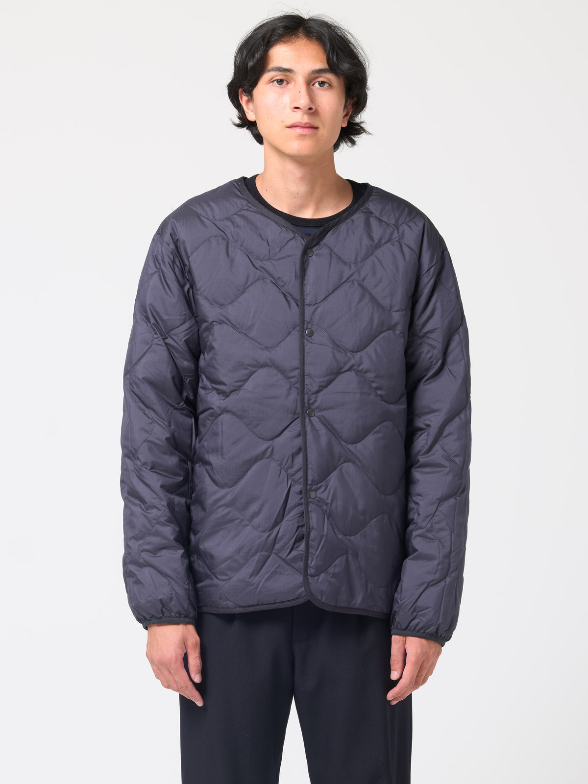 Cardigan Down Reversible, Bleu Marine