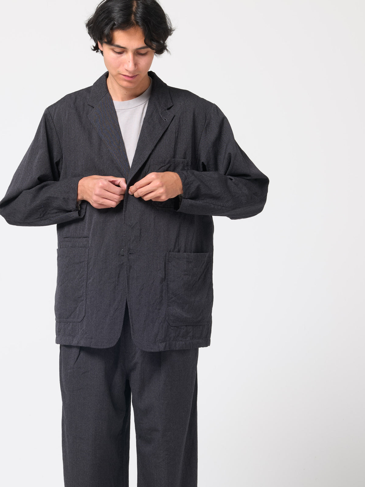 Veste Club Gabardine de Laine, Gris Foncé