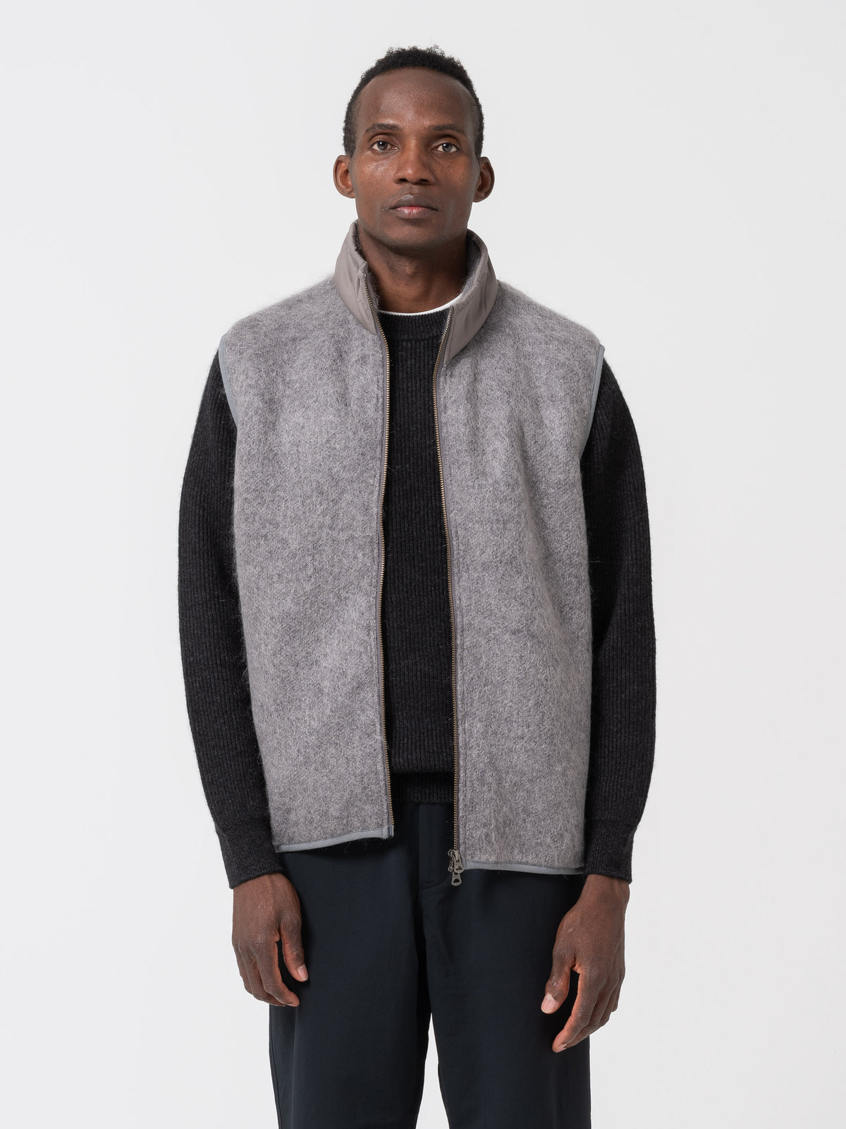 Gilet Mohair, Gris Clair