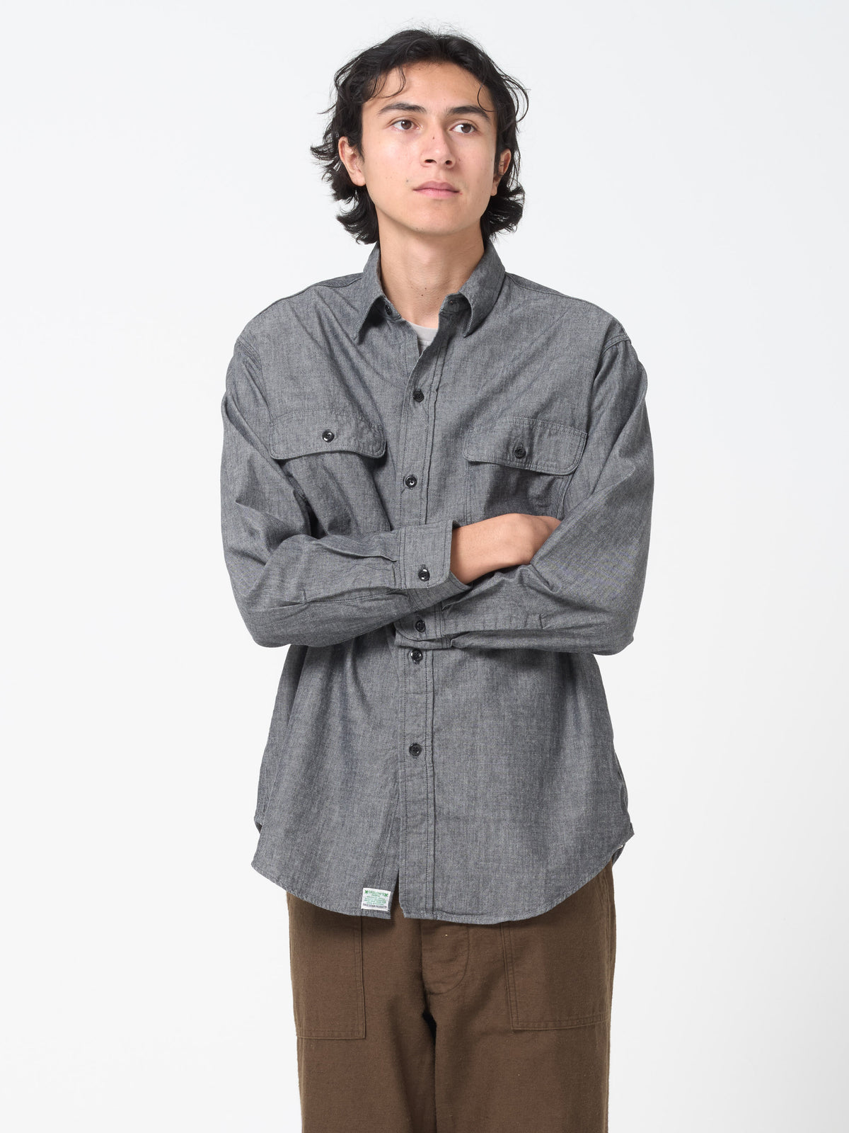 Chemise Work Chambray, Noir
