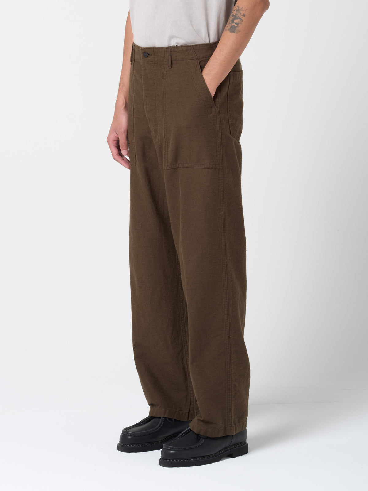 Pantalon Fatigue Moleskin, Café