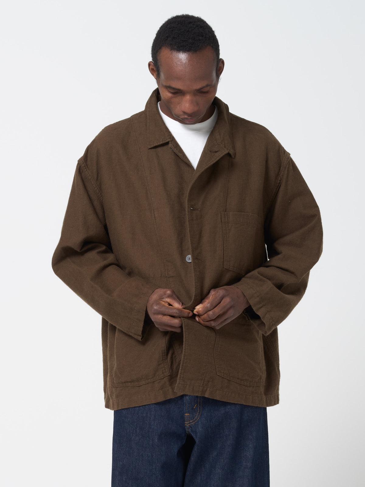 Veste de Travail Simple Moleskin, Café